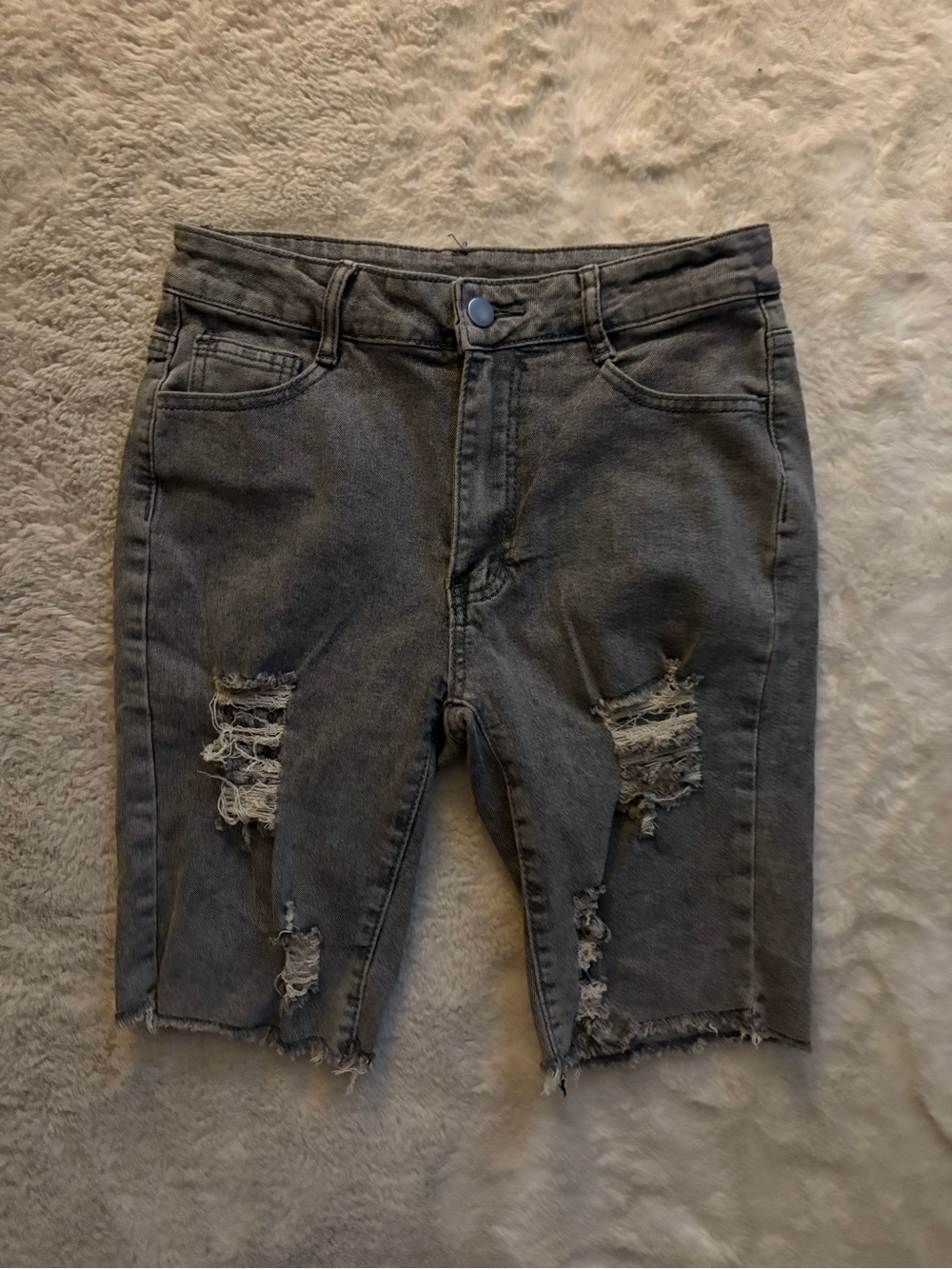 Steve Madden Distressed Gray Jean Shorts